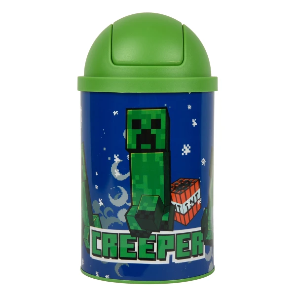 Настільний контейнер для сміття YES “Minecraft Creeper” металевий, 10*18см, 708569