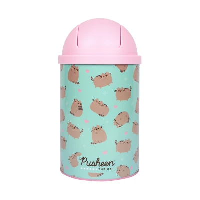 Настільний контейнер для сміття YES “Pusheen” металевий, 10*18см, 708571