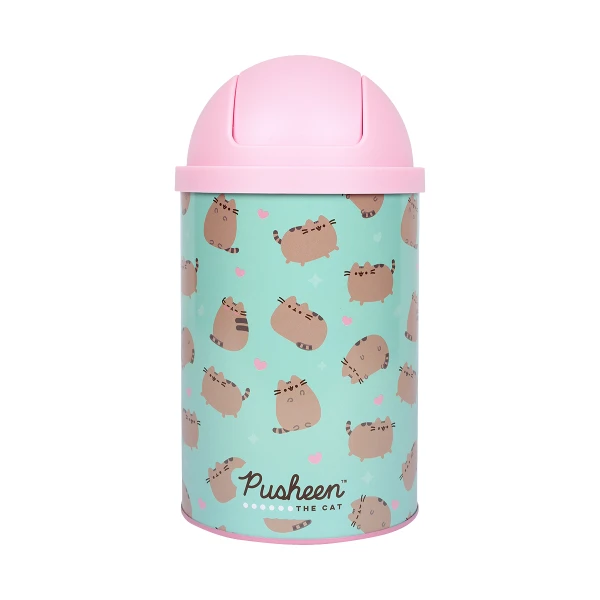 Настільний контейнер для сміття YES “Pusheen” металевий, 10*18см, 708571