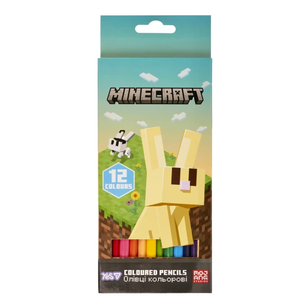 Олівці кольорові, 12 шт. "Minecraft.Spring", 290772 YES.