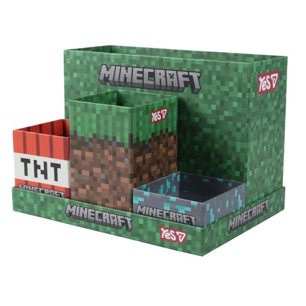 Органайзер настільний YES "Minecraft", картон, зелений, 708603