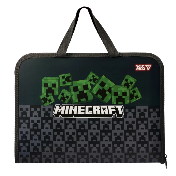 Папка-портфель YES FC на блискавці з тканинними ручками "Minecraft.Creepers" А4, 492355