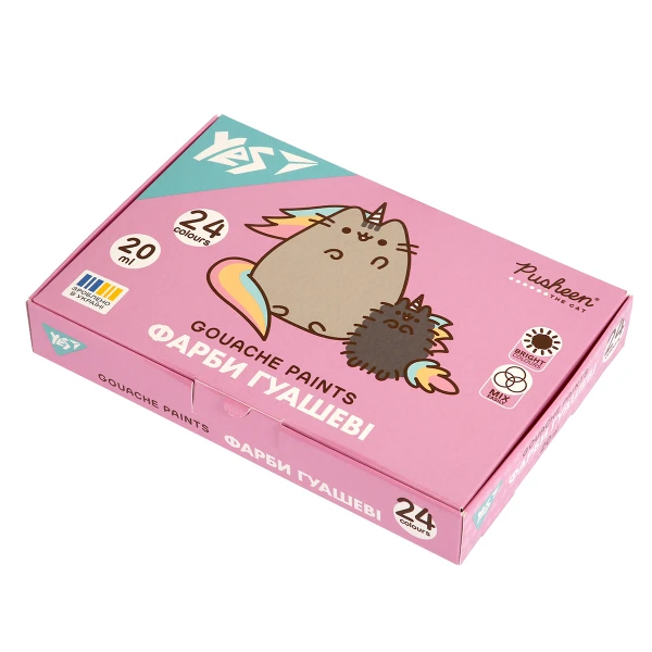 Фарби гуашеві Pusheen 24 кол. 20 мл., 230404 YES