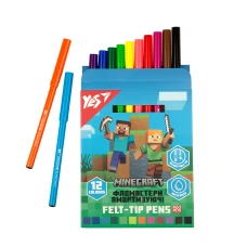 Фломастери YES 12 кольорів "Minecraft", амортизуючі, 650582