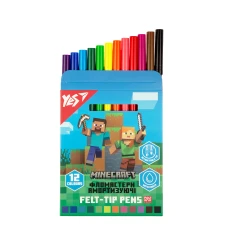 Фломастери YES 12 кольорів "Minecraft", амортизуючі, 650582