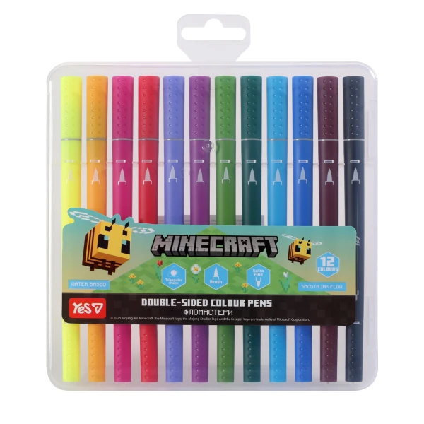 Фломастери двосторонні 12 кольорів "Minecraft.Spring" 650596 YES