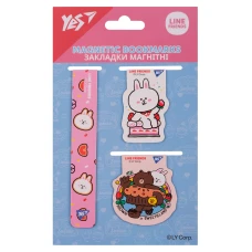 Закладки магнітні YES "Line Friends", 3 шт, 708358
