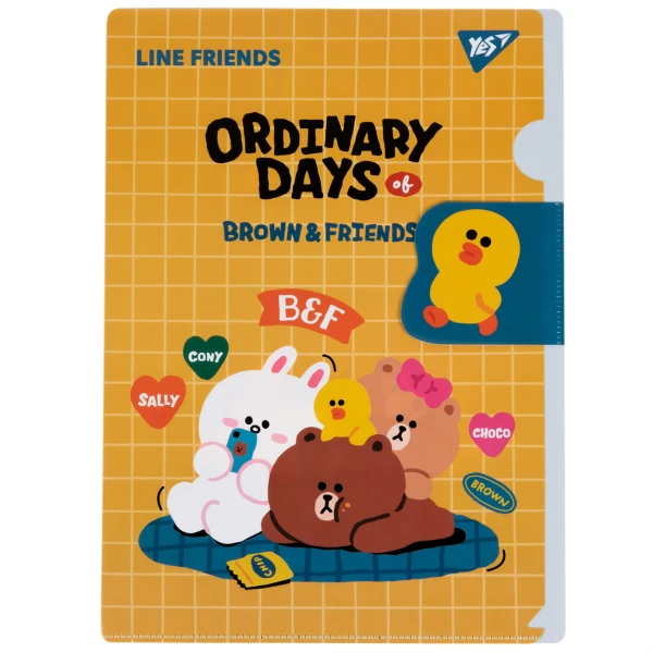Папка-куток YES A4 з клапаном "Line Friends" 492106