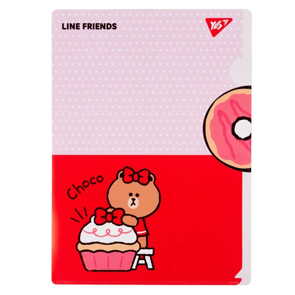 Папка-куток YES A4 з клапаном "Line Friends. Choco" 492111