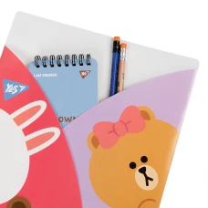 Папка-куток YES А4 "Line Friends", 3 фігурних клапана, 492084