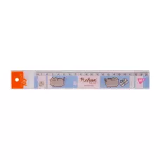 Лінійка пластикова, 20см. з нанесенням Pusheen, рожево-блакитна, 370683 YES
