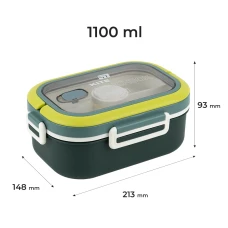 Ланчбокс з розділювачем 1100 мл, зелений K25-1182-3 Kite