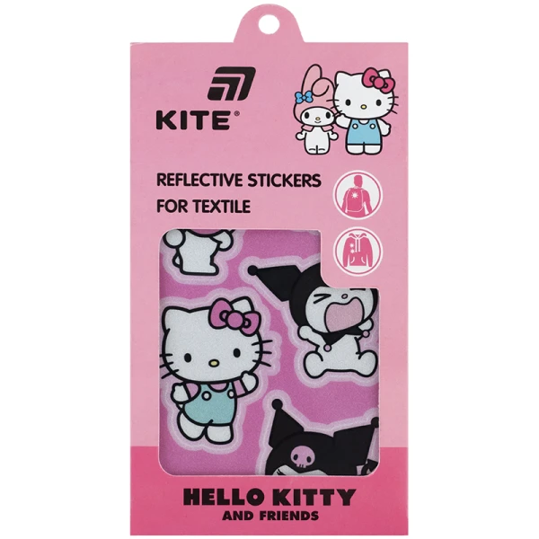 Набір стікерів світловідбиваючих для текстилю, HK25-114 Hello Kitty