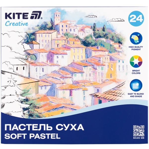 Пастель суха, 24 кольори Creative K-201-24 Kite