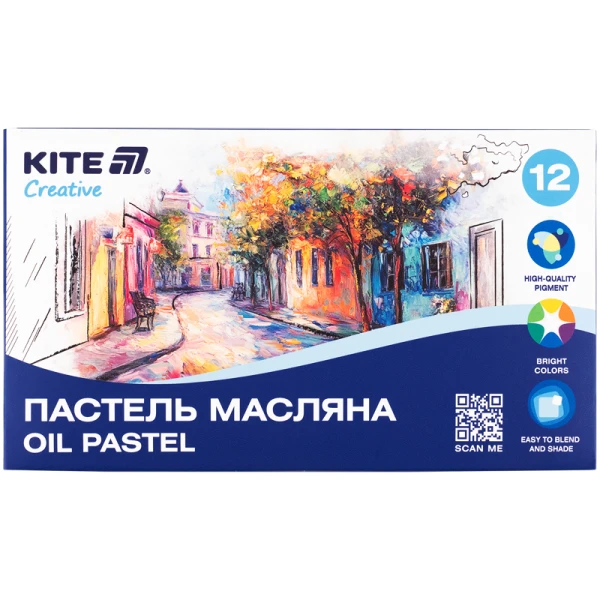 Пастель масляна, 12 кольорів Creative K-200-12 Kite