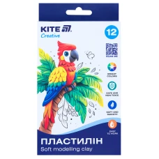 Пластилін восковий, 12 кольорів, 200 г. Kite Creative K-086