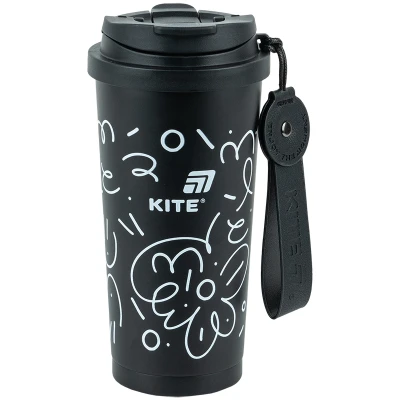 Термокружка 550 мл, чорна, K25-1226-1 Kite