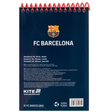 Блокнот пласт обкл., спіраль А6, 48арк., нелінований FC Barcelona BC26-196 Kite