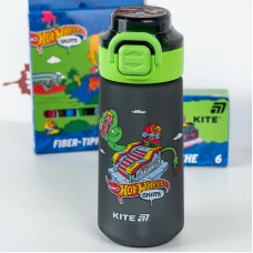 Пляшечка для води, 560 мл, Hot Wheels чорна, HW25-1213 Kite