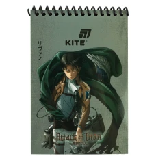 Блокнот пласт обкл., спіраль А6, 48арк., нелінований Attack on Titan AT26-196 Kite