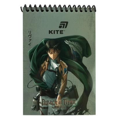 Блокнот пласт обкл., спіраль А6, 48арк., нелінований Attack on Titan AT26-196 Kite