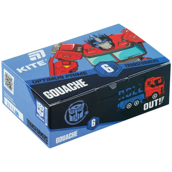 Фарби гуашеві, 6 кол., 20мм., Transformers TF26-062 Kite