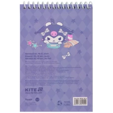 Блокнот пласт обкл., спіраль, А6, 48арк., нелінований Kuromi HK26-196-2 Kite