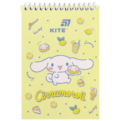 Блокнот пласт обкл., спіраль, А6, 48арк., нелінований Cinnamoroll CR26-196 Kite