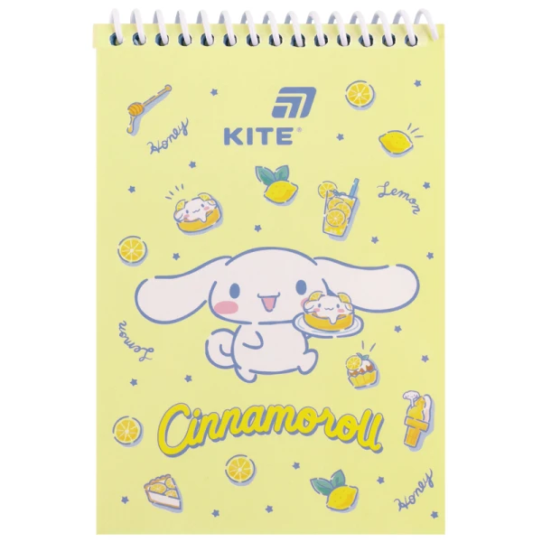 Блокнот пласт обкл., спіраль, А6, 48арк., нелінований Cinnamoroll CR26-196 Kite