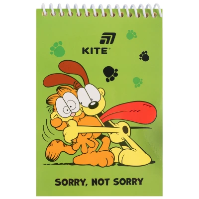 Блокнот пласт обкл., спіраль, А6, 48арк., нелінований Garfield GF26-196 Kite