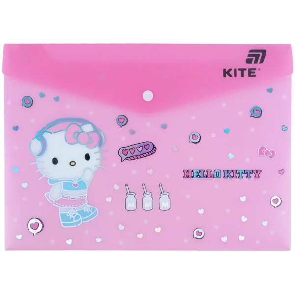Папка на кнопці А4, HK25-244-4 Hello Kitty