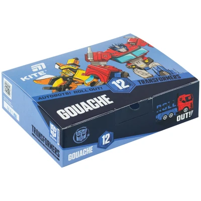 Фарби гуашеві, 12 кол., 20мм., Transformers TF26-063 Kite