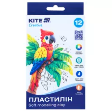 Пластилін восковий, 12 кольорів, 200 г. Kite Creative K-086
