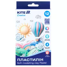 Пластилін восковий, 12 кольорів, 200 г. Kite Creative Pastel K-086-P
