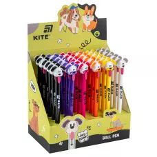Ручка кулькова автоматична Little puppy, синя, K25-028-2 Kite