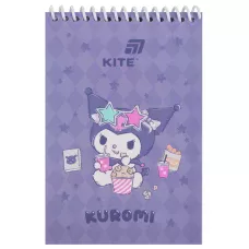 Блокнот пласт обкл., спіраль, А6, 48арк., нелінований Kuromi HK26-196-2 Kite