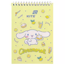 Блокнот пласт обкл., спіраль, А6, 48арк., нелінований Cinnamoroll CR26-196 Kite