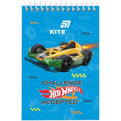 Блокнот пласт обкл., спіраль А6, 48арк., нелінований Hot Wheels HW26-196 Kite