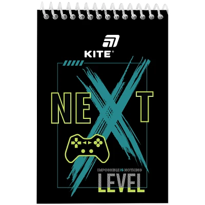 Блокнот пласт обкл., спіраль А6, 48арк., нелінований Next Level K26-196-2 Kite