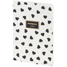 Книга записна A6, 60 арк. кліт., Black&White, 8711-7-A