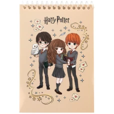 Блокнот пласт обкл., спіраль А6, 48арк., нелінований Harry Potter HP26-196 Kite