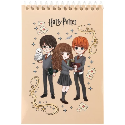 Блокнот пласт обкл., спіраль А6, 48арк., нелінований Harry Potter HP26-196 Kite
