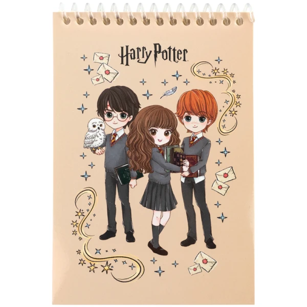 Блокнот пласт обкл., спіраль А6, 48арк., нелінований Harry Potter HP26-196 Kite