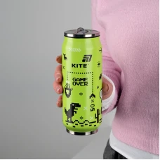 Термочашка з трубочкою, 500мл, Game over K25-1264-1 Kite