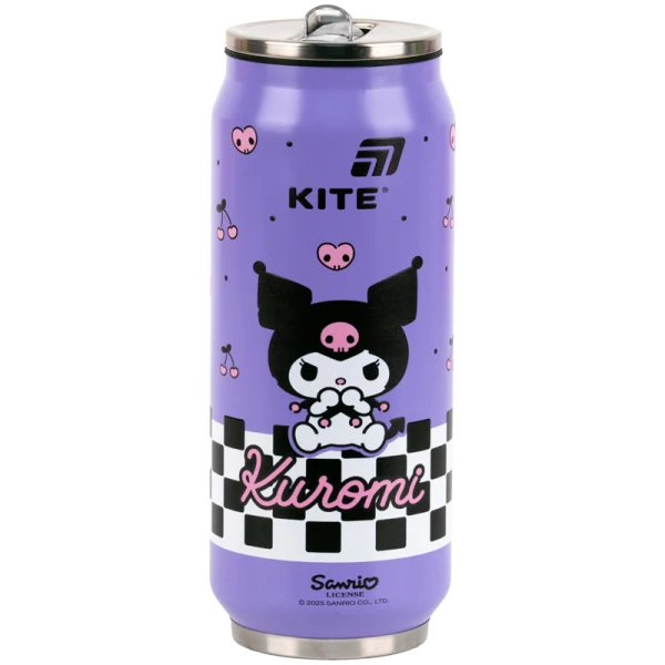 Термочашка з трубочкою, 500мл Kuromi HK25-1264 Kite