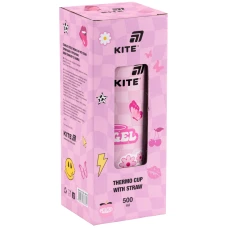 Термочашка з трубочкою, 500мл, Angel K25-1264-2 Kite