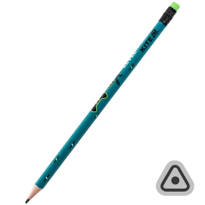 Олівець графітний з гумкою, тригранний Next Level K26-046-2 Kite