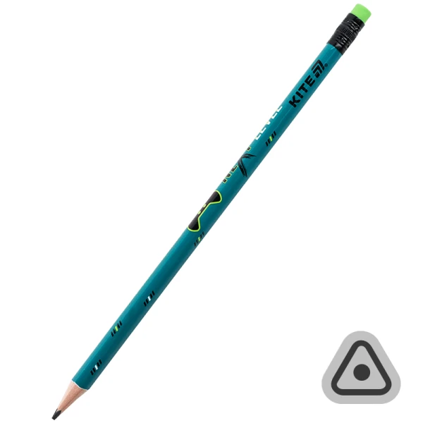 Олівець графітний з гумкою, тригранний Next Level K26-046-2 Kite