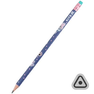 Олівець графітний з гумкою, тригранний Be Friends K26-046-1 Kite