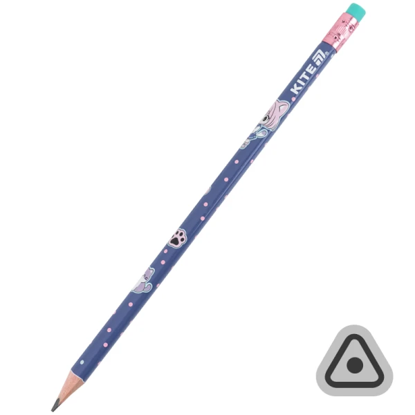 Олівець графітний з гумкою, тригранний Be Friends K26-046-1 Kite